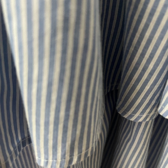 Zara Off-Shoulder Light Blue Striped Mini Dress - Picture 4 of 4